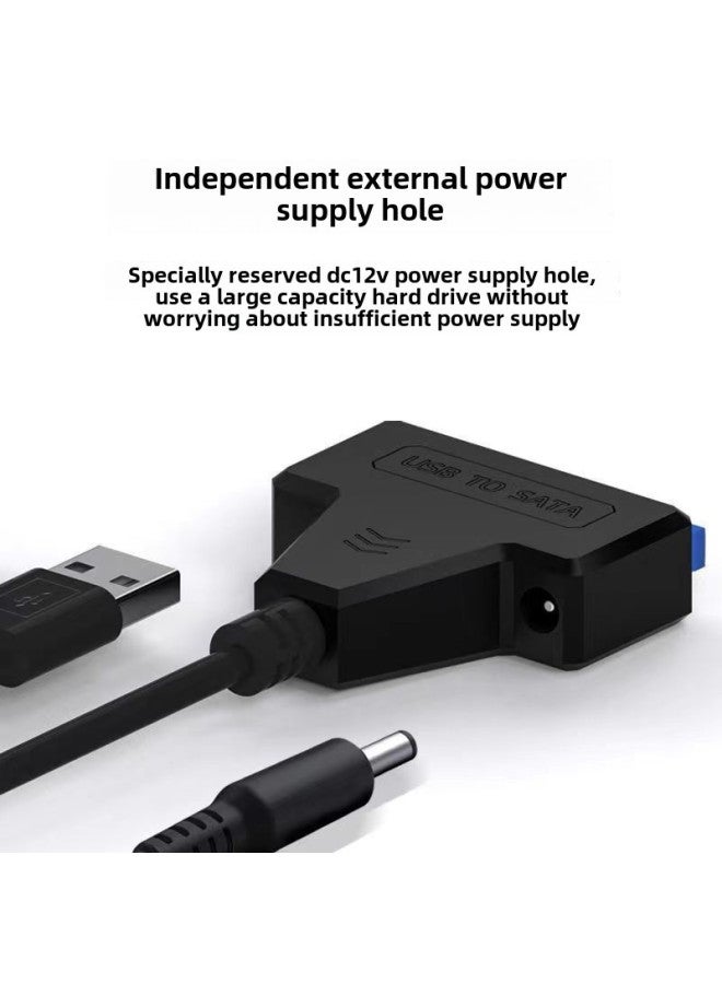 كابل بيانات القرص الصلب USB3.0 إلى SATA2.0 عبر الحدود بالجملة 2.5/3.5 بوصة كابل محرك الأقراص الصلبة الميكانيكي سهل الاستخدام - اللون: USB3.0 ثنائي الأسلاك مع خط محرك الأقراص السهل DC مزود طاقة 12V2A - Image 3
